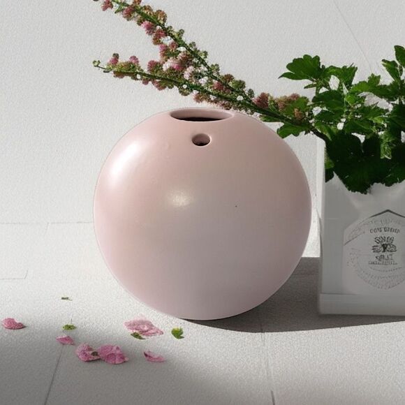 Ikea Ceramic Bud Vase Ikebana Blush Pink Round Ball Gradvis Geometric Modern - Picture 11 of 16